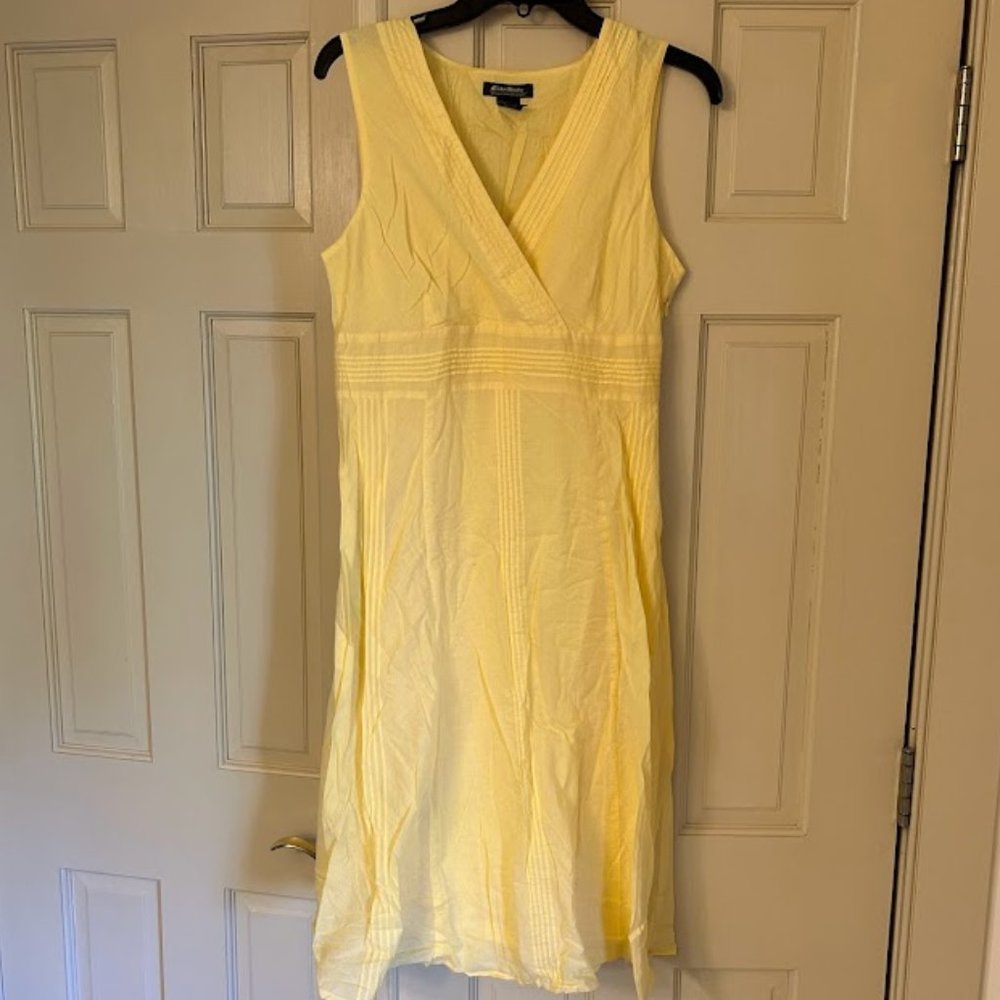 Burgundy Eddie Bauer V-Neck Sleeveless Dress, Size 8